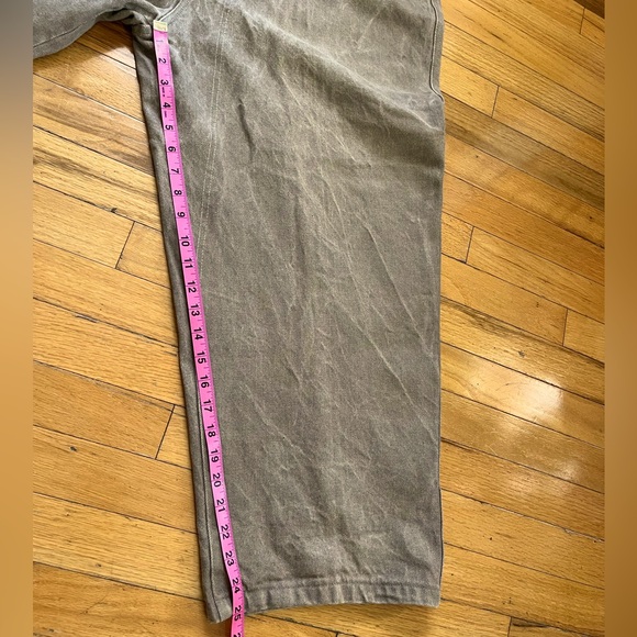VTG Girbaud Brand X Denim Jeans 42x25 Khaki Tan Y2K Hip-Hop Skater Loose Baggy - Picture 12 of 15